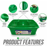 Green Plastic Caddy Cleaners Carry All Storage Tote Tray Basket for Bottles etc
